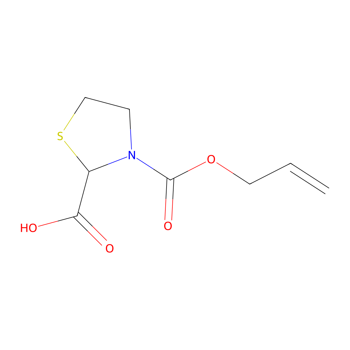 3-[(Prop-2-en-1-yloxy)carbonyl]-1,3-thiazolidine-2-carboxylic acid molecular structure, CAS 2680626-81-5