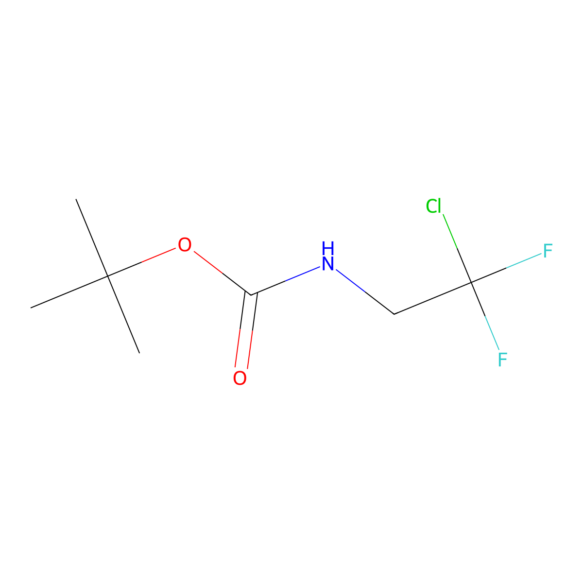 tert-butyl N-(2-chloro-2,2-difluoroethyl)carbamate molecular structure, CAS 2680626-82-6