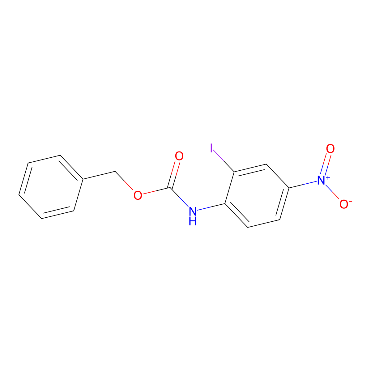 benzyl N-(2-iodo-4-nitrophenyl)carbamate molecular structure, CAS 2680626-83-7