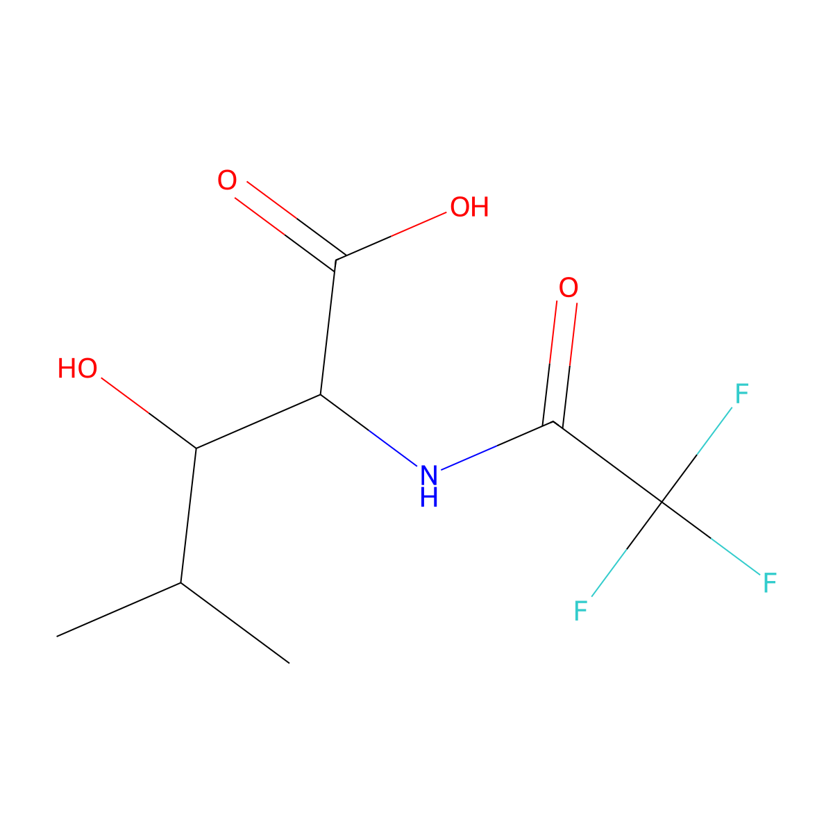 3-Hydroxy-4-methyl-2-(2,2,2-trifluoroacetamido)pentanoic acid molecular structure, CAS 2680626-86-0