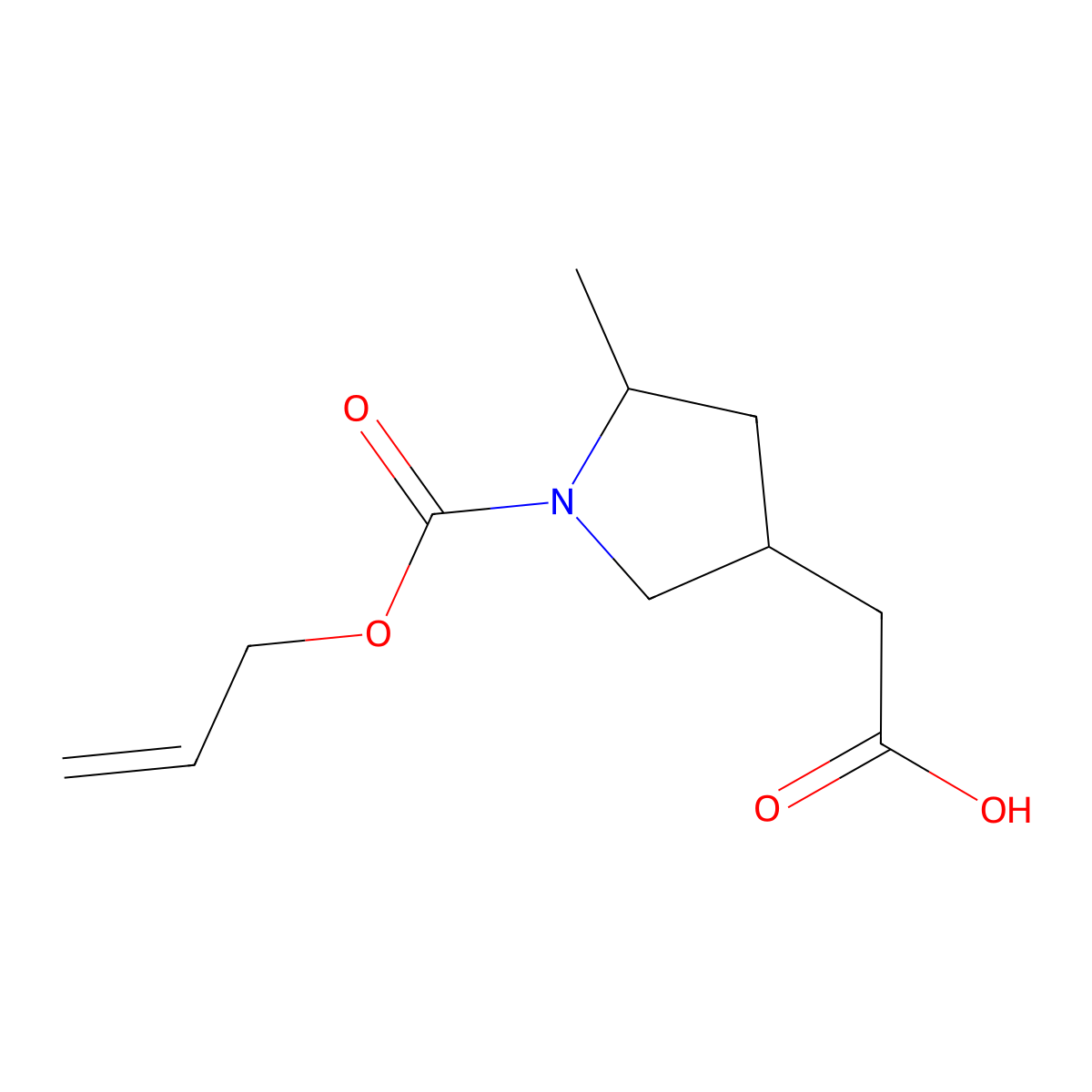 2-{5-Methyl-1-[(prop-2-en-1-yloxy)carbonyl]pyrrolidin-3-yl}acetic acid molecular structure, CAS 2680626-87-1
