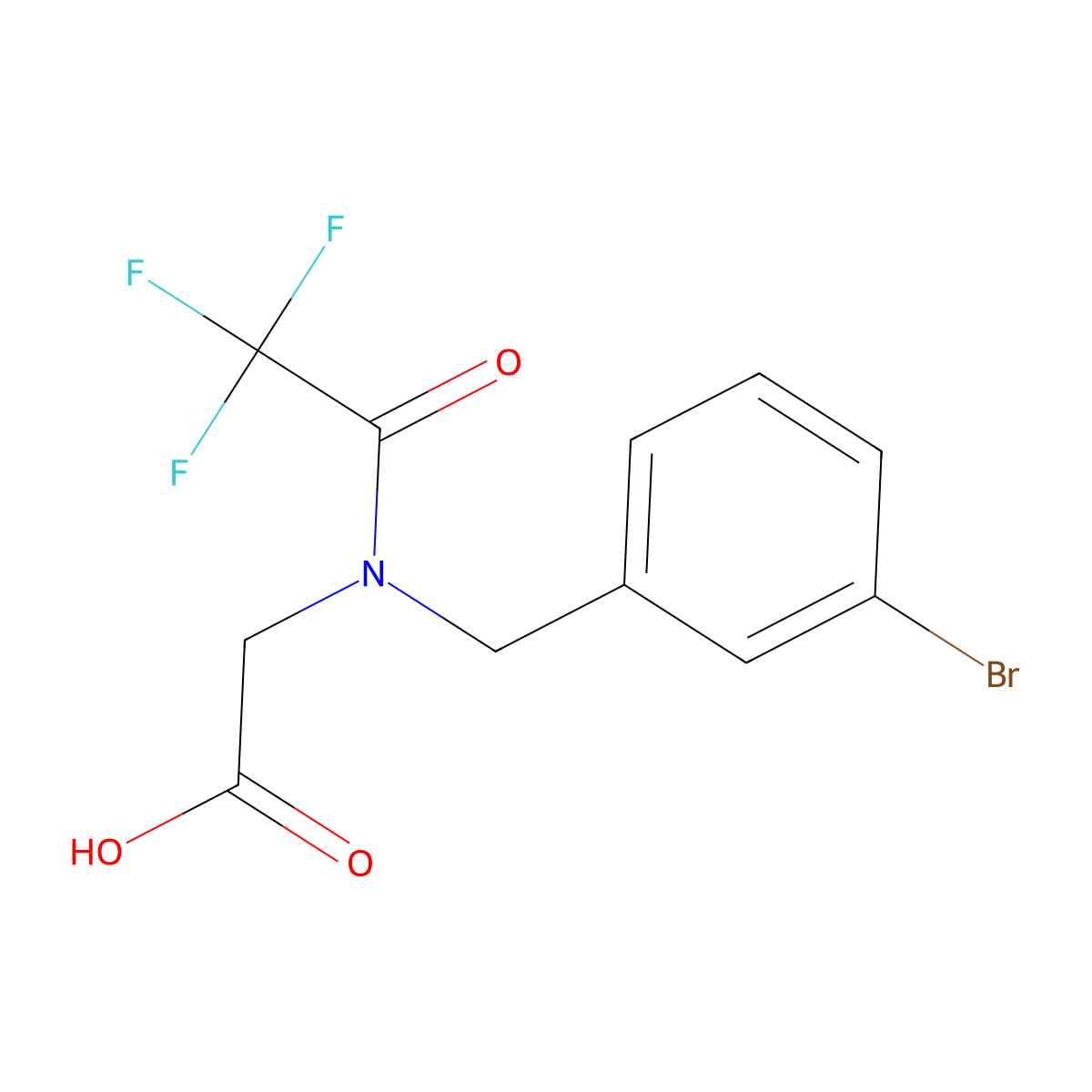 2-{N-[(3-bromophenyl)methyl]-2,2,2-trifluoroacetamido}acetic acid molecular structure, CAS 2680626-88-2