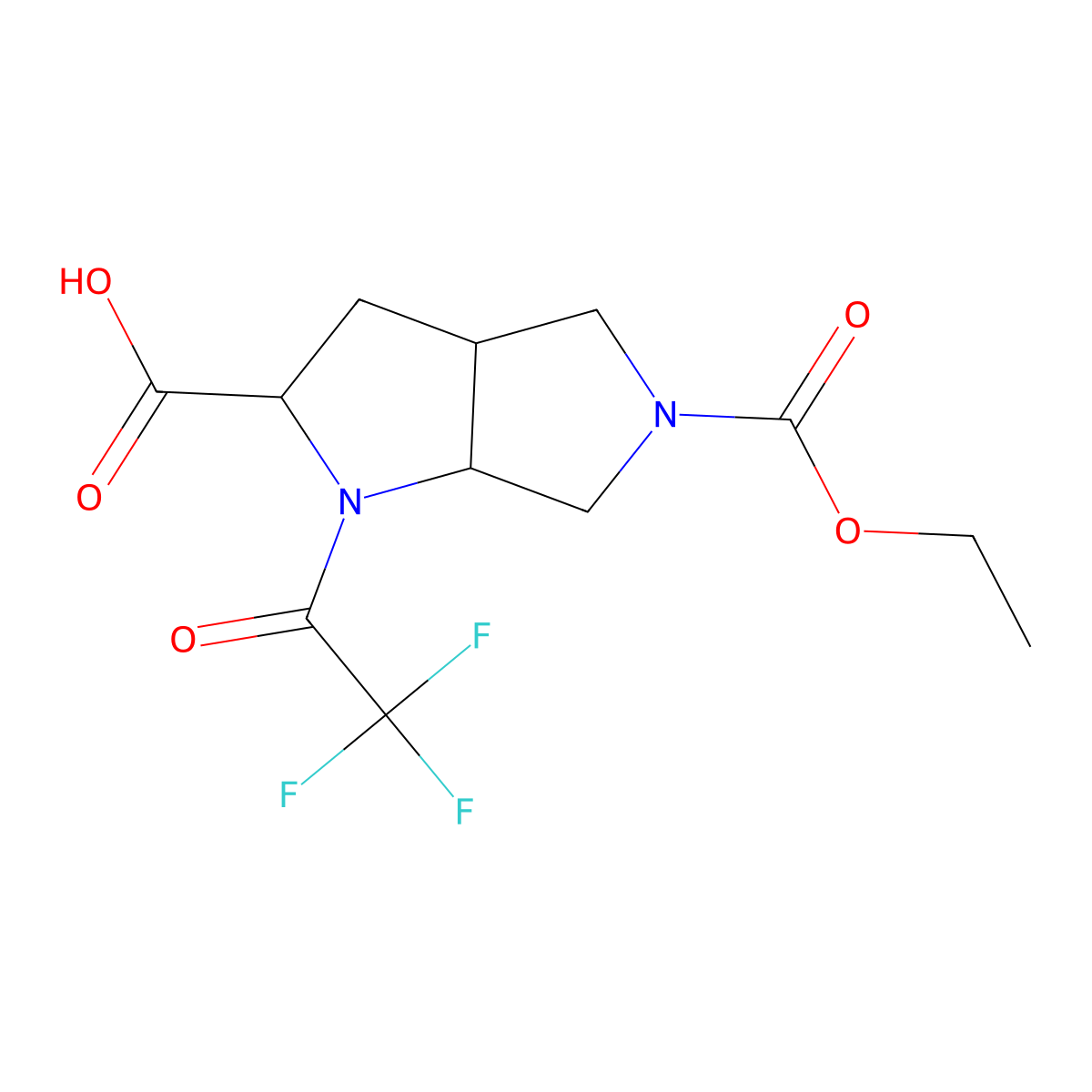5-(Ethoxycarbonyl)-1-(2,2,2-trifluoroacetyl)-octahydropyrrolo[3,4-b]pyrrole-2-carboxylic acid molecular structure, CAS 2680626-91-7