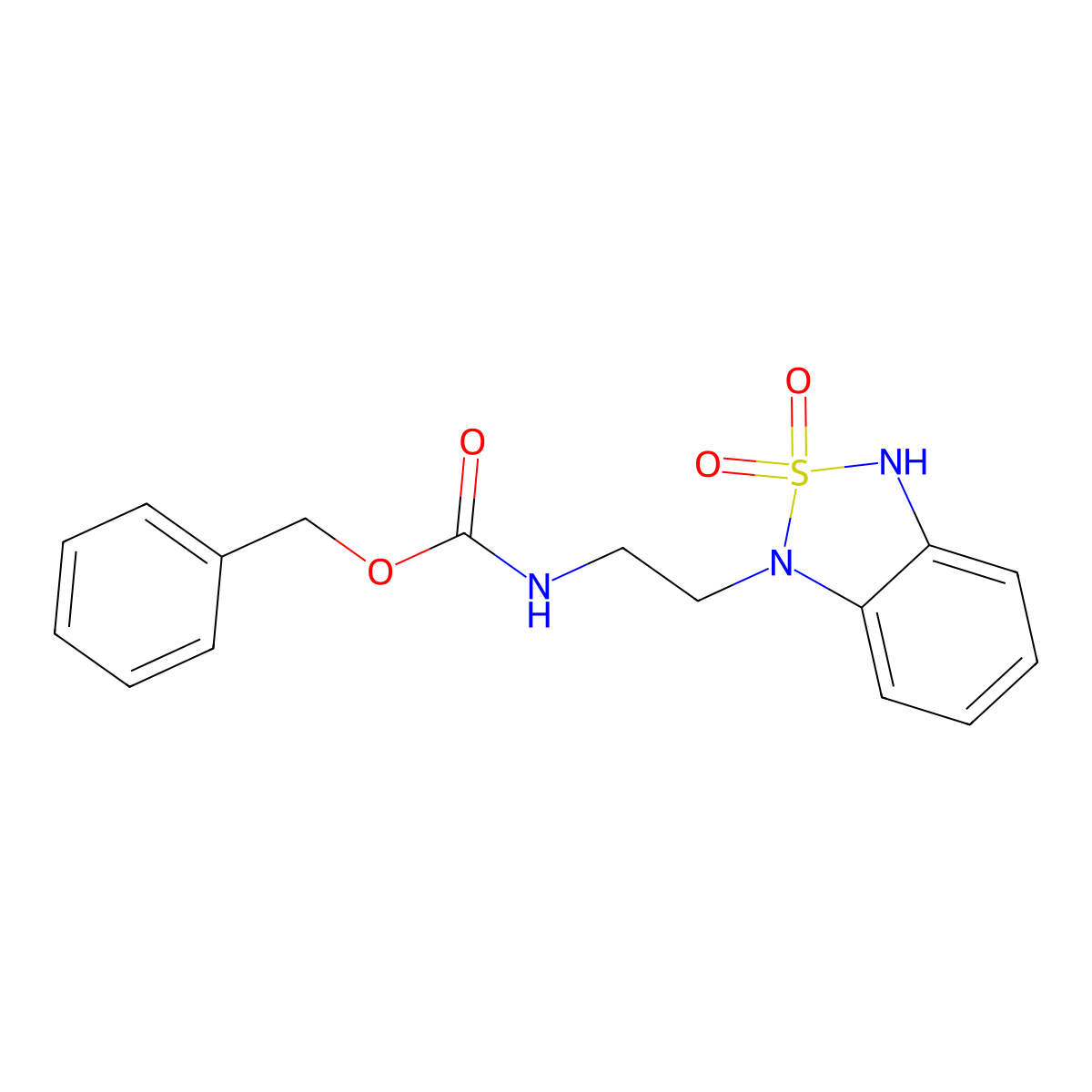 benzyl N-[2-(2,2-dioxo-1,3-dihydro-2lambda6,1,3-benzothiadiazol-1-yl)ethyl]carbamate molecular structure, CAS 2680626-93-9