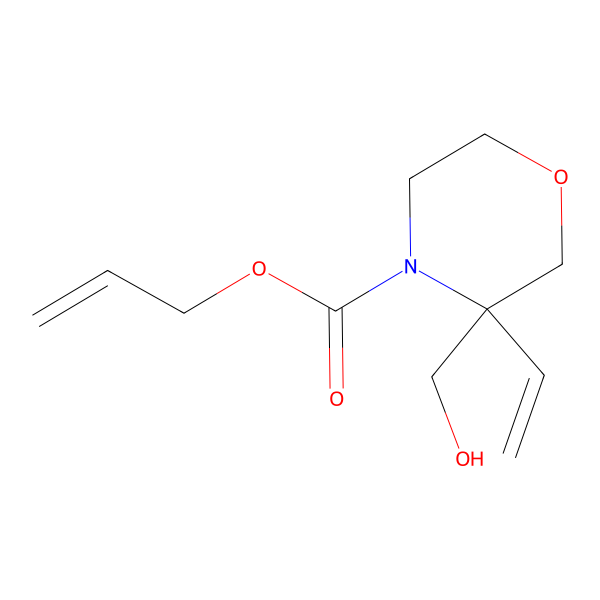 Prop-2-en-1-yl 3-ethenyl-3-(hydroxymethyl)morpholine-4-carboxylate molecular structure, CAS 2680626-95-1