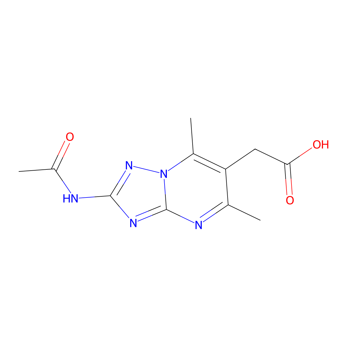 2-{2-Acetamido-5,7-dimethyl-[1,2,4]triazolo[1,5-a]pyrimidin-6-yl}acetic acid molecular structure, CAS 2680626-97-3