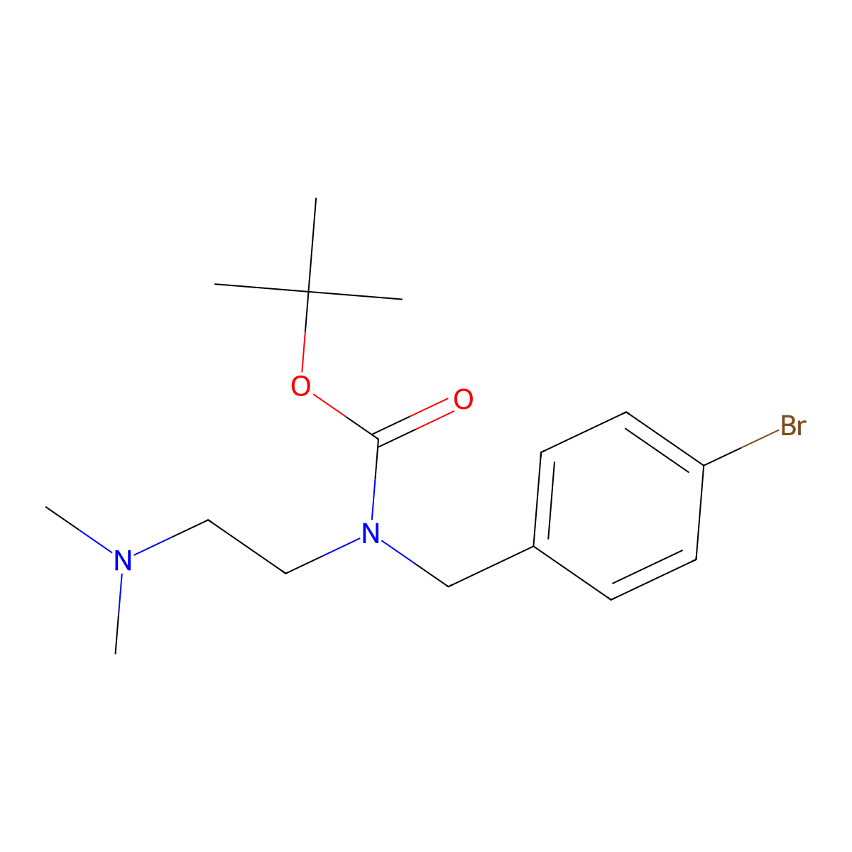 tert-butyl N-[(4-bromophenyl)methyl]-N-[2-(dimethylamino)ethyl]carbamate molecular structure, CAS 2680627-01-2