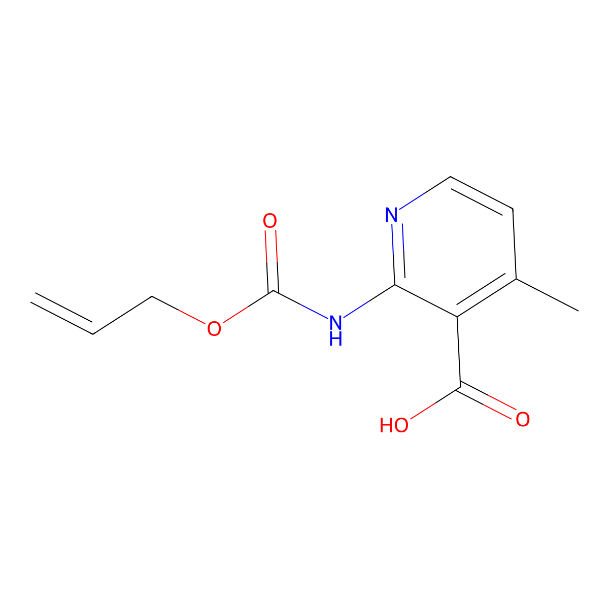 4-Methyl-2-{[(prop-2-en-1-yloxy)carbonyl]amino}pyridine-3-carboxylic acid molecular structure, CAS 2680627-07-8