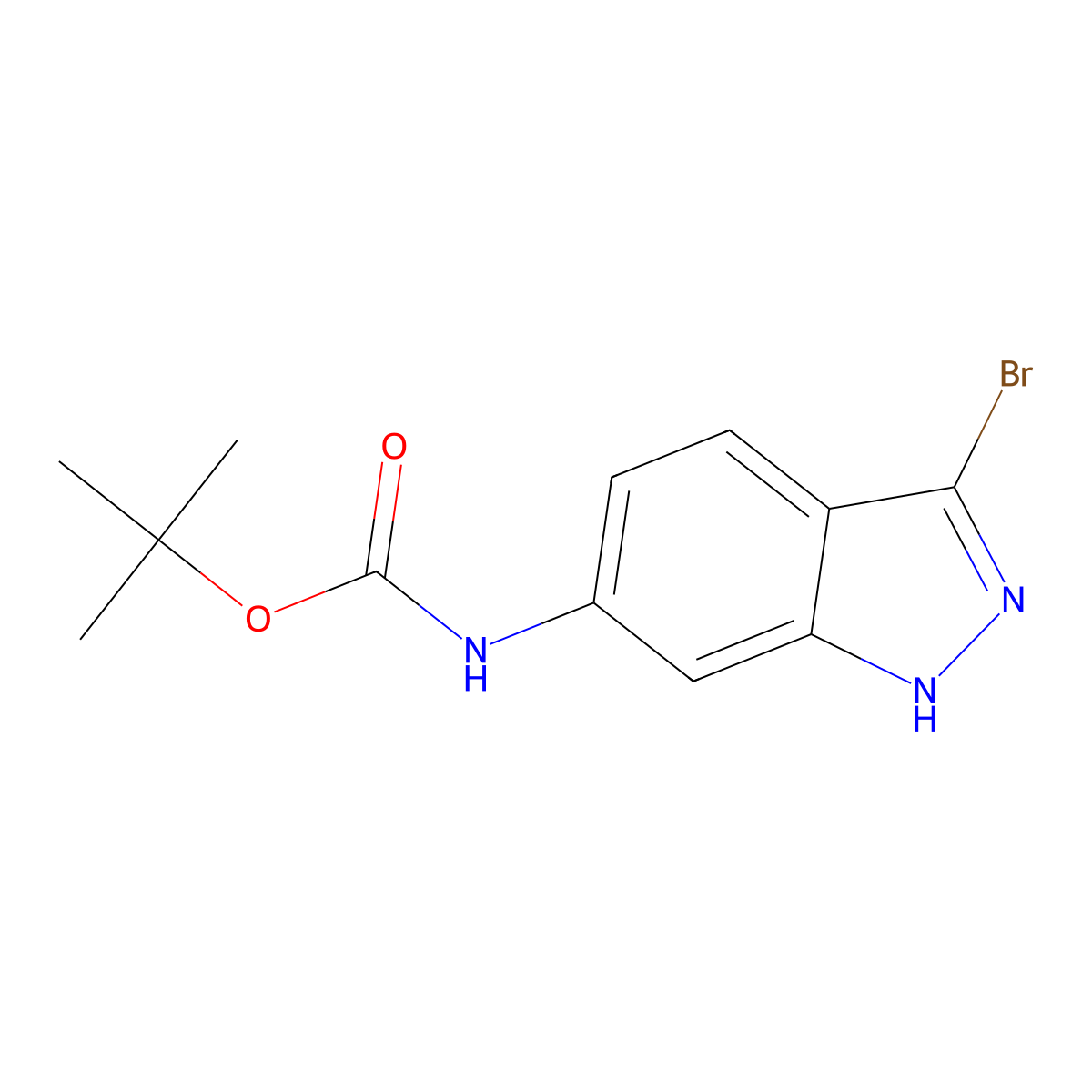 tert-butyl N-(3-bromo-1H-indazol-6-yl)carbamate molecular structure, CAS 2680627-12-5