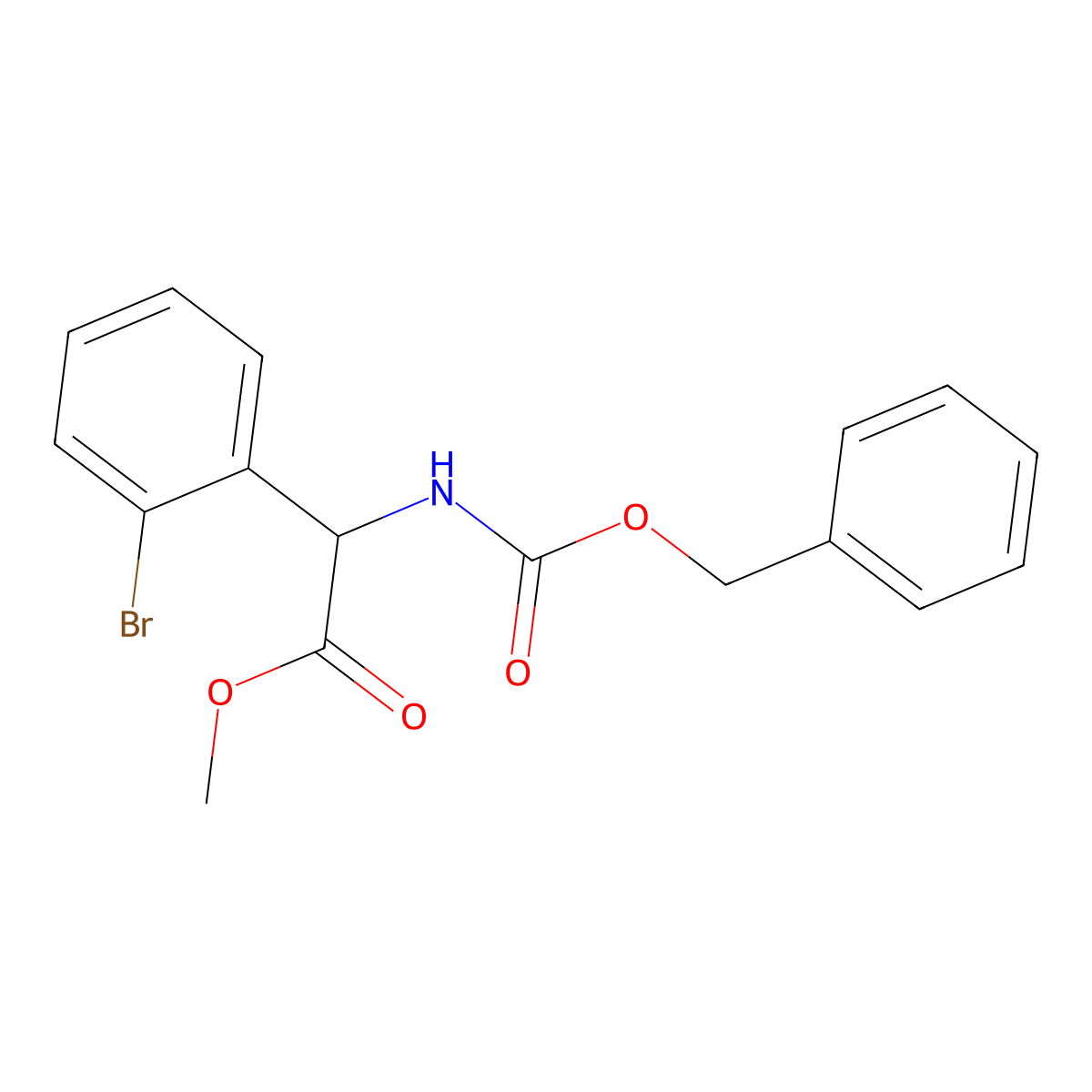 Methyl 2-{[(benzyloxy)carbonyl]amino}-2-(2-bromophenyl)acetate molecular structure, CAS 2680627-13-6
