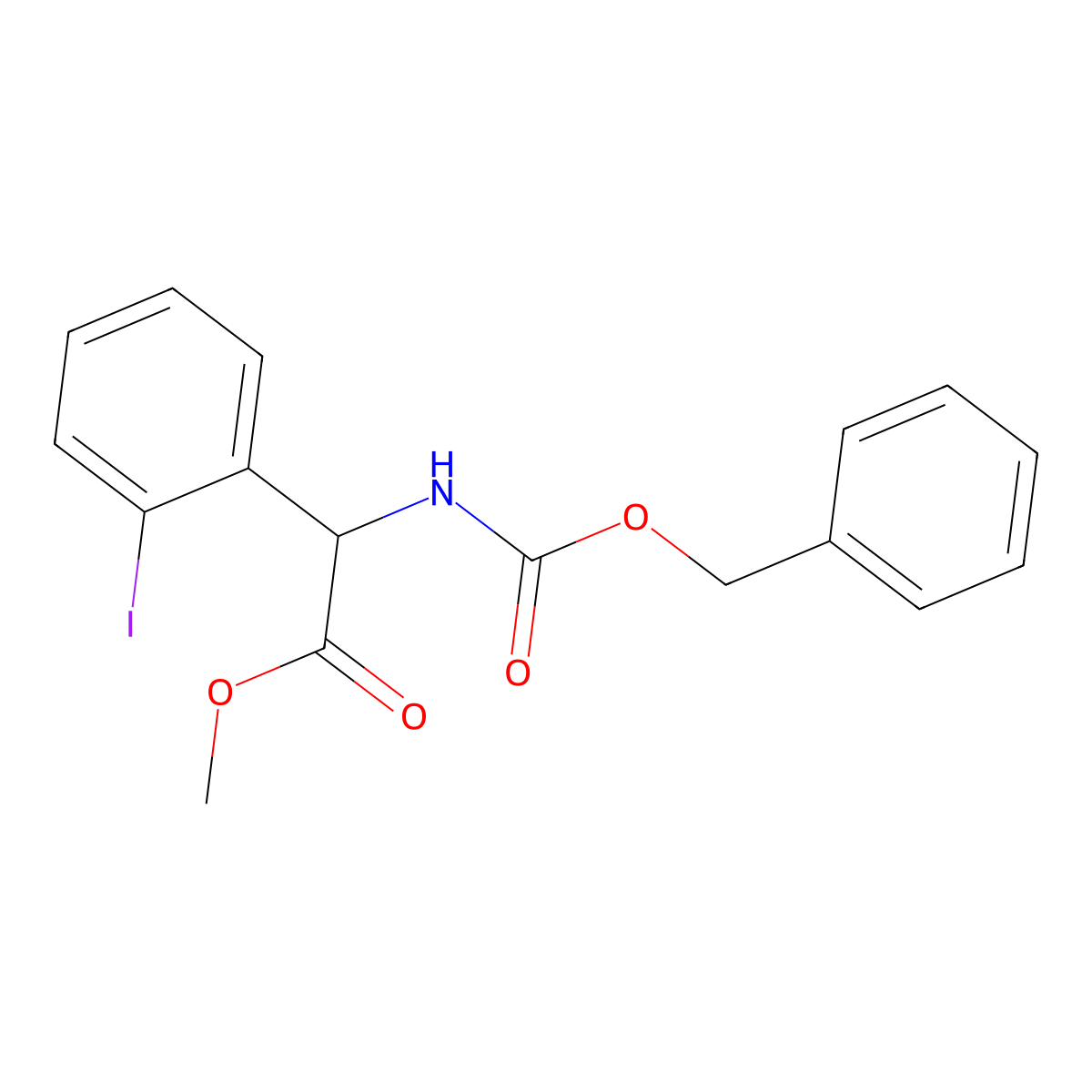 Methyl 2-{[(benzyloxy)carbonyl]amino}-2-(2-iodophenyl)acetate molecular structure, CAS 2680646-45-9
