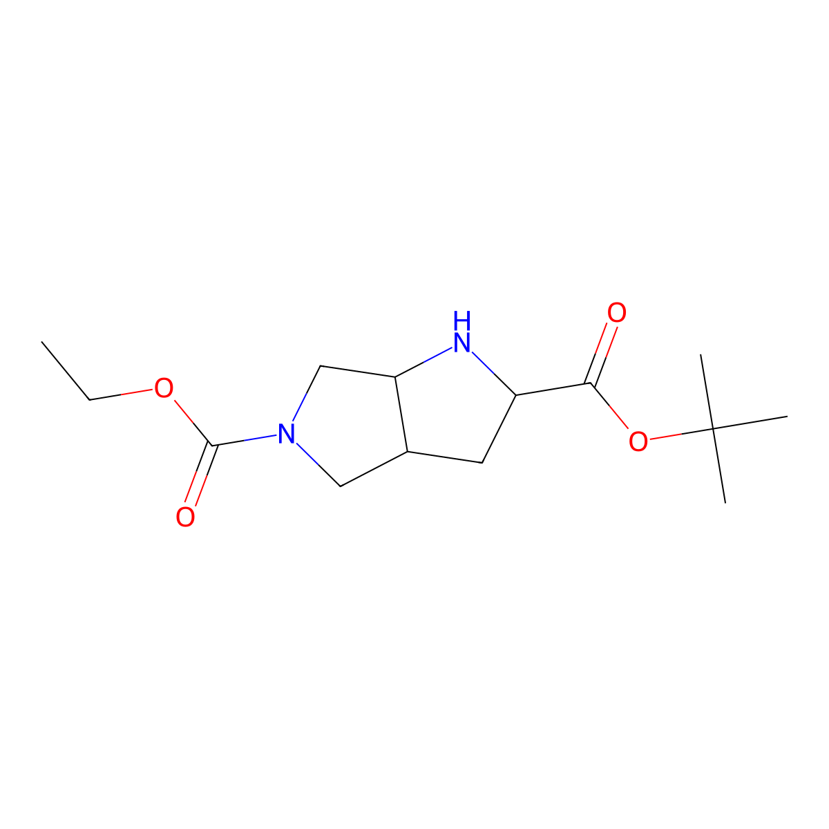 2-Tert-butyl 5-ethyl octahydropyrrolo[3,4-b]pyrrole-2,5-dicarboxylate molecular structure, CAS 2680646-55-1