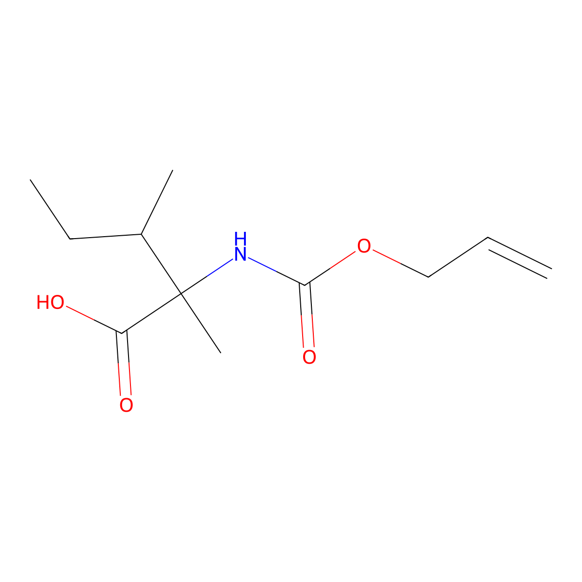 2,3-Dimethyl-2-{[(prop-2-en-1-yloxy)carbonyl]amino}pentanoic acid molecular structure, CAS 2680646-86-8