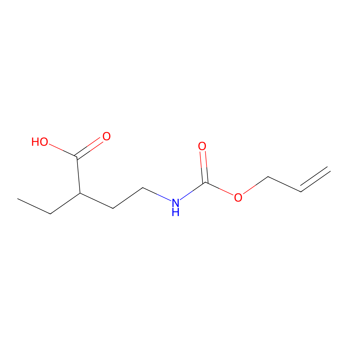 2-Ethyl-4-{[(prop-2-en-1-yloxy)carbonyl]amino}butanoic acid molecular structure, CAS 2680646-87-9