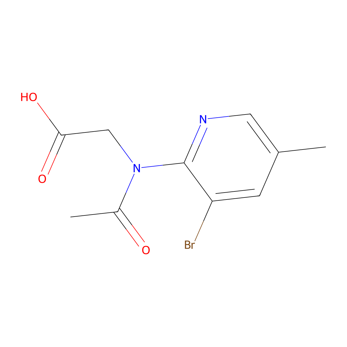 2-[N-(3-bromo-5-methylpyridin-2-yl)acetamido]acetic acid molecular structure, CAS 2680646-91-5