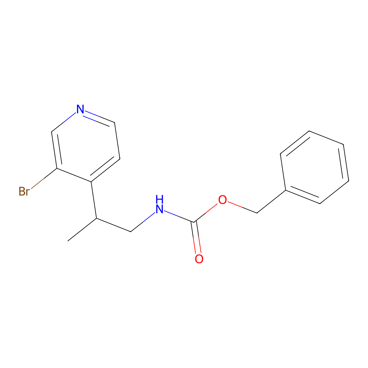 benzyl N-[2-(3-bromopyridin-4-yl)propyl]carbamate molecular structure, CAS 2680647-11-2