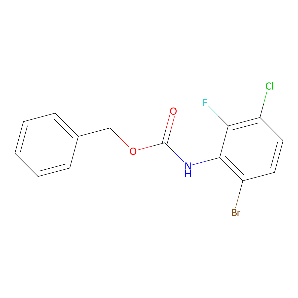 benzyl N-(6-bromo-3-chloro-2-fluorophenyl)carbamate molecular structure, CAS 2680647-24-7