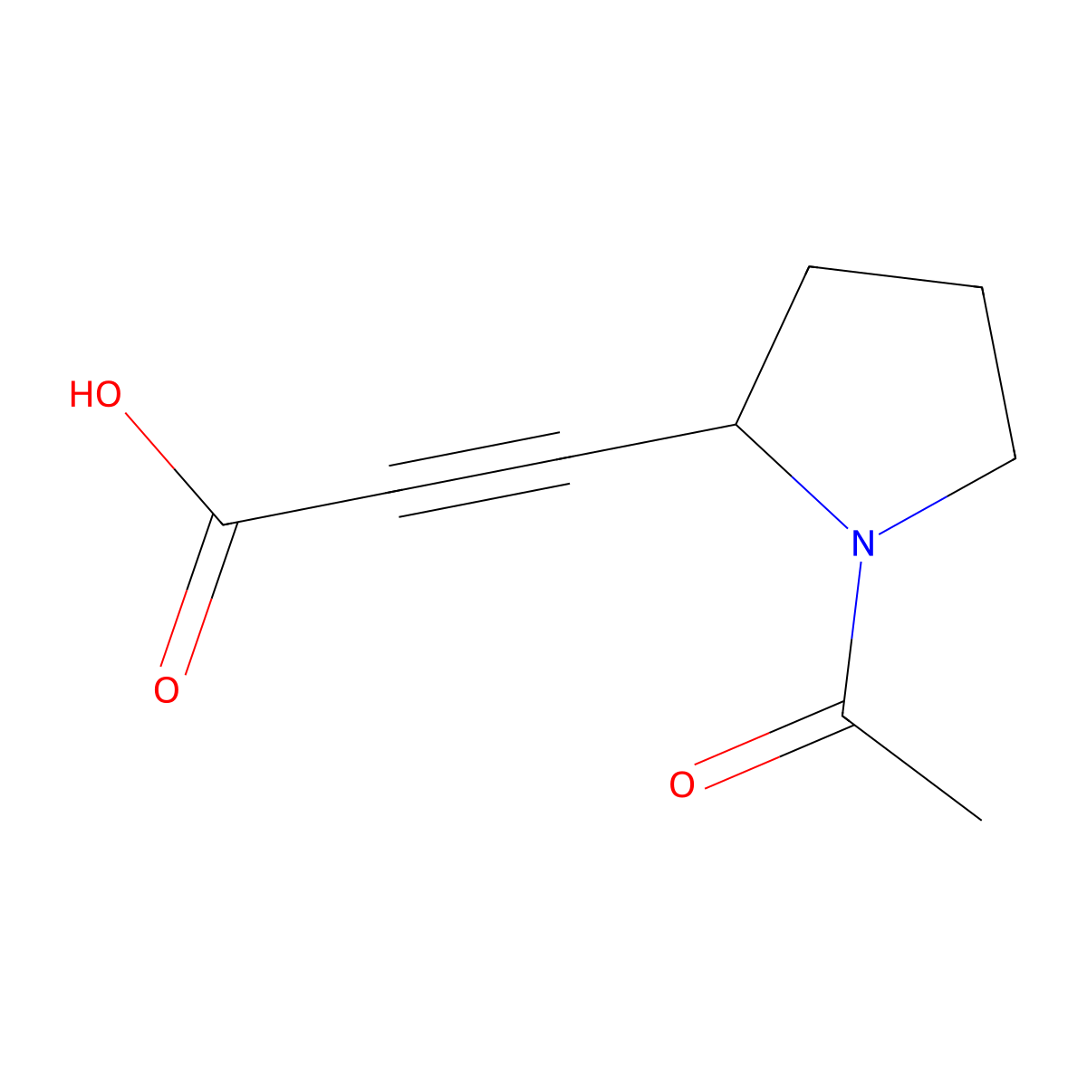 3-(1-Acetylpyrrolidin-2-yl)prop-2-ynoic acid molecular structure, CAS 2680647-30-5
