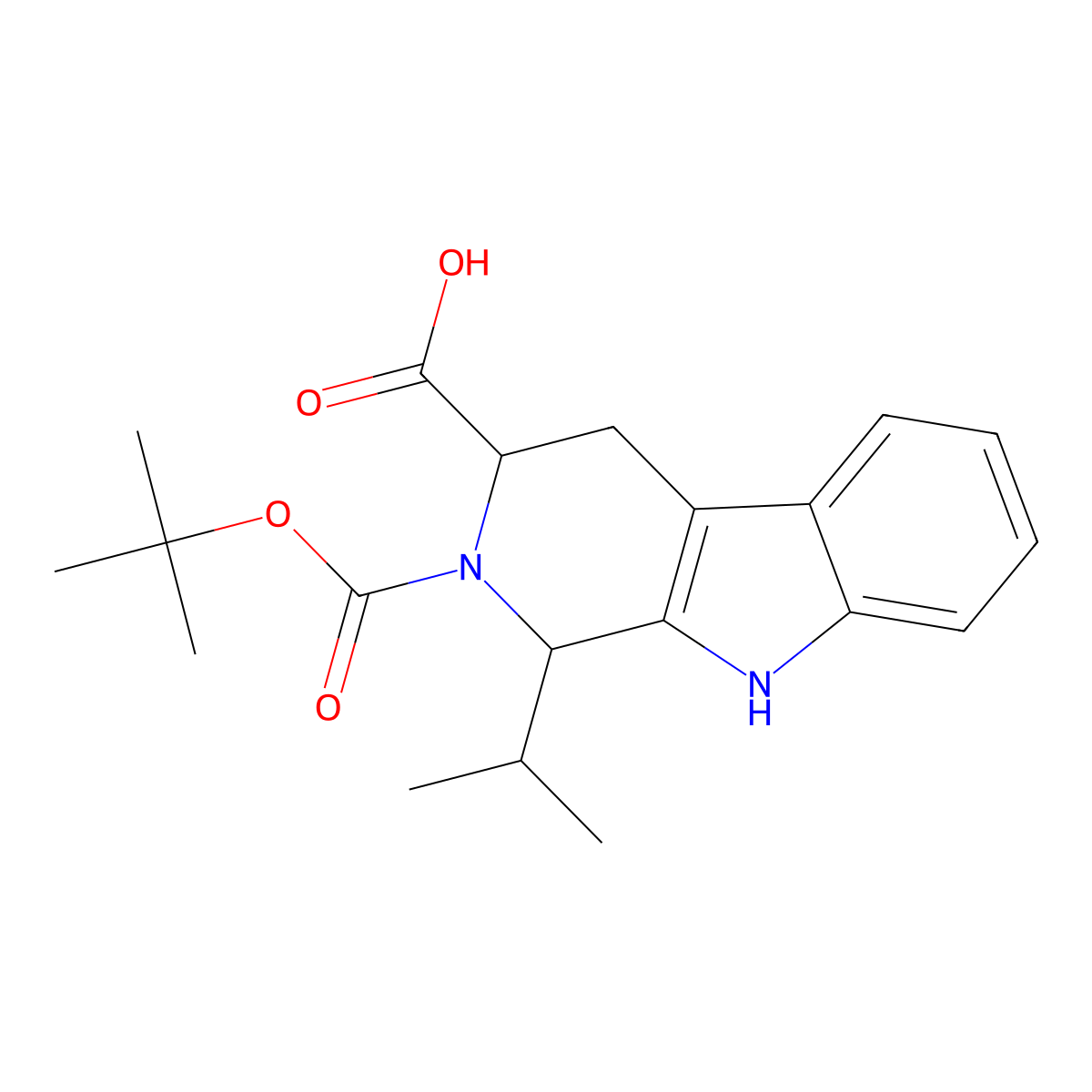 2-[(tert-butoxy)carbonyl]-1-(propan-2-yl)-1H,2H,3H,4H,9H-pyrido[3,4-b]indole-3-carboxylic acid molecular structure, CAS 2680647-45-2