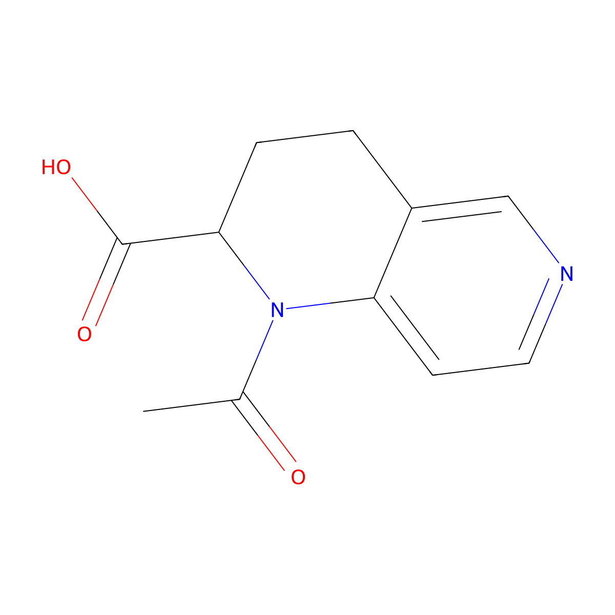 1-Acetyl-1,2,3,4-tetrahydro-1,6-naphthyridine-2-carboxylic acid molecular structure, CAS 2680647-56-5