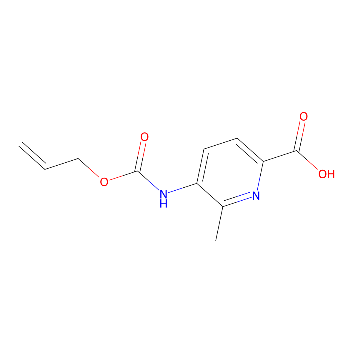 6-Methyl-5-{[(prop-2-en-1-yloxy)carbonyl]amino}pyridine-2-carboxylic acid molecular structure, CAS 2680647-60-1
