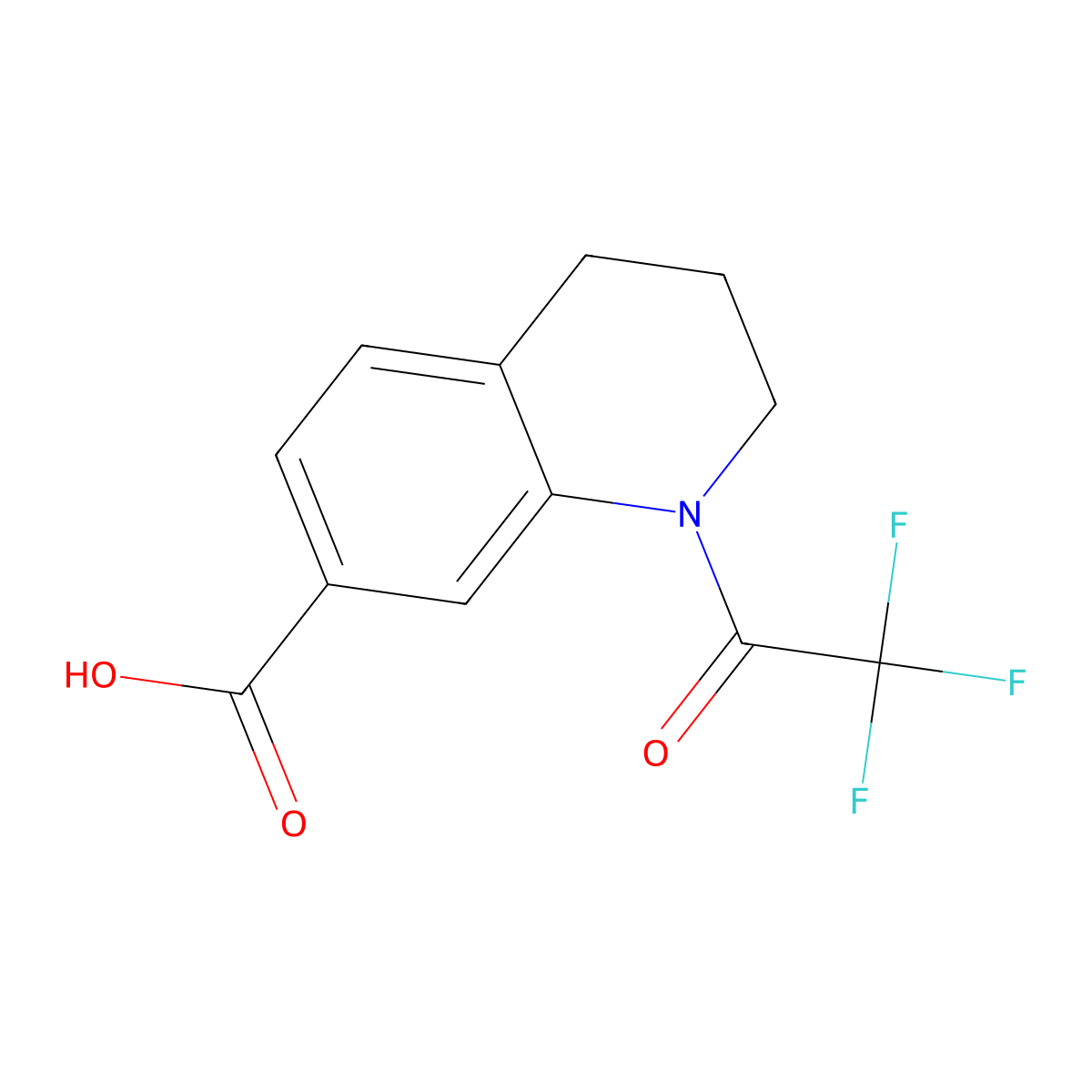 1-(2,2,2-Trifluoroacetyl)-1,2,3,4-tetrahydroquinoline-7-carboxylic acid molecular structure, CAS 2680647-70-3