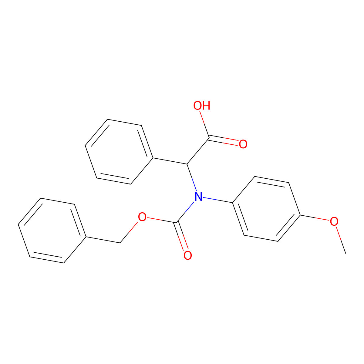 2-{[(Benzyloxy)carbonyl](4-methoxyphenyl)amino}-2-phenylacetic acid molecular structure, CAS 2680647-73-6