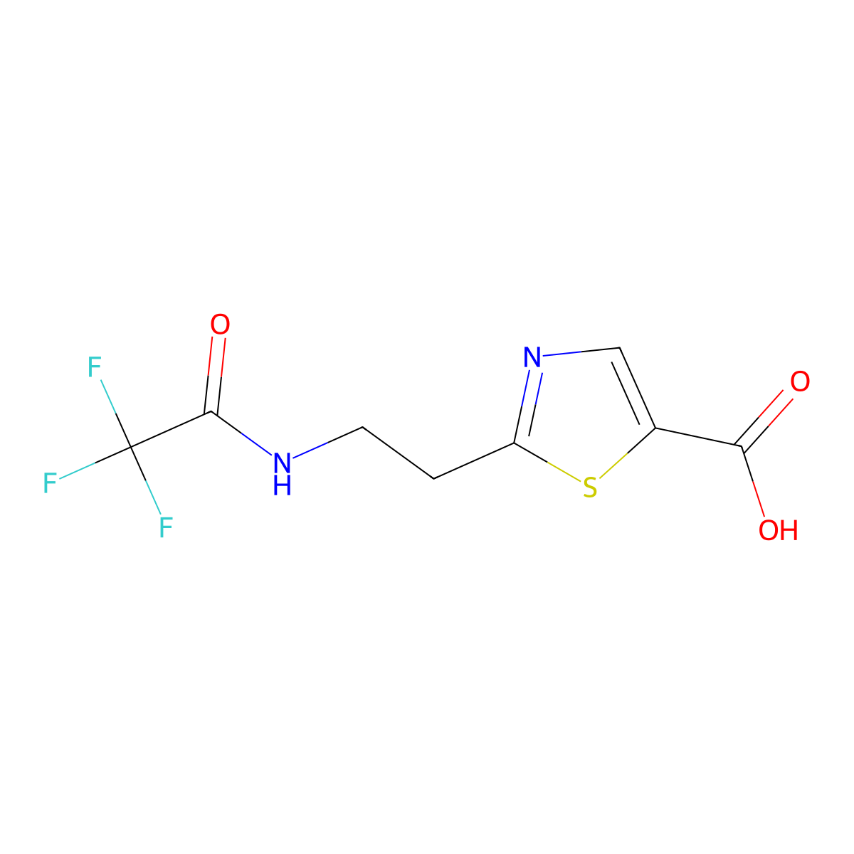 2-[2-(2,2,2-Trifluoroacetamido)ethyl]-1,3-thiazole-5-carboxylic acid molecular structure, CAS 2680647-76-9