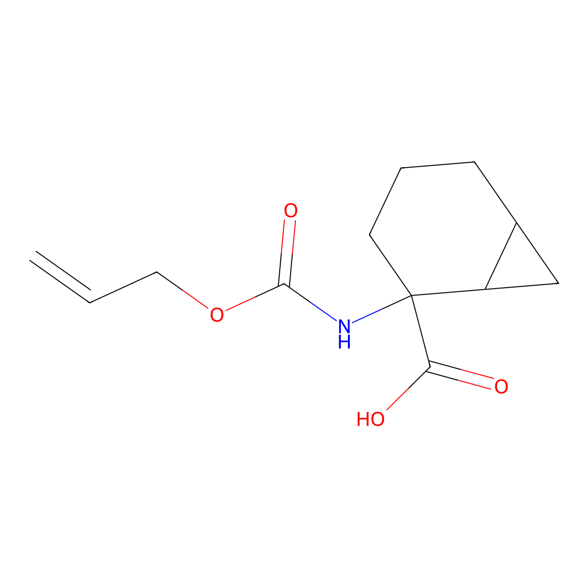 2-{[(Prop-2-en-1-yloxy)carbonyl]amino}bicyclo[4.1.0]heptane-2-carboxylic acid molecular structure, CAS 2680647-77-0