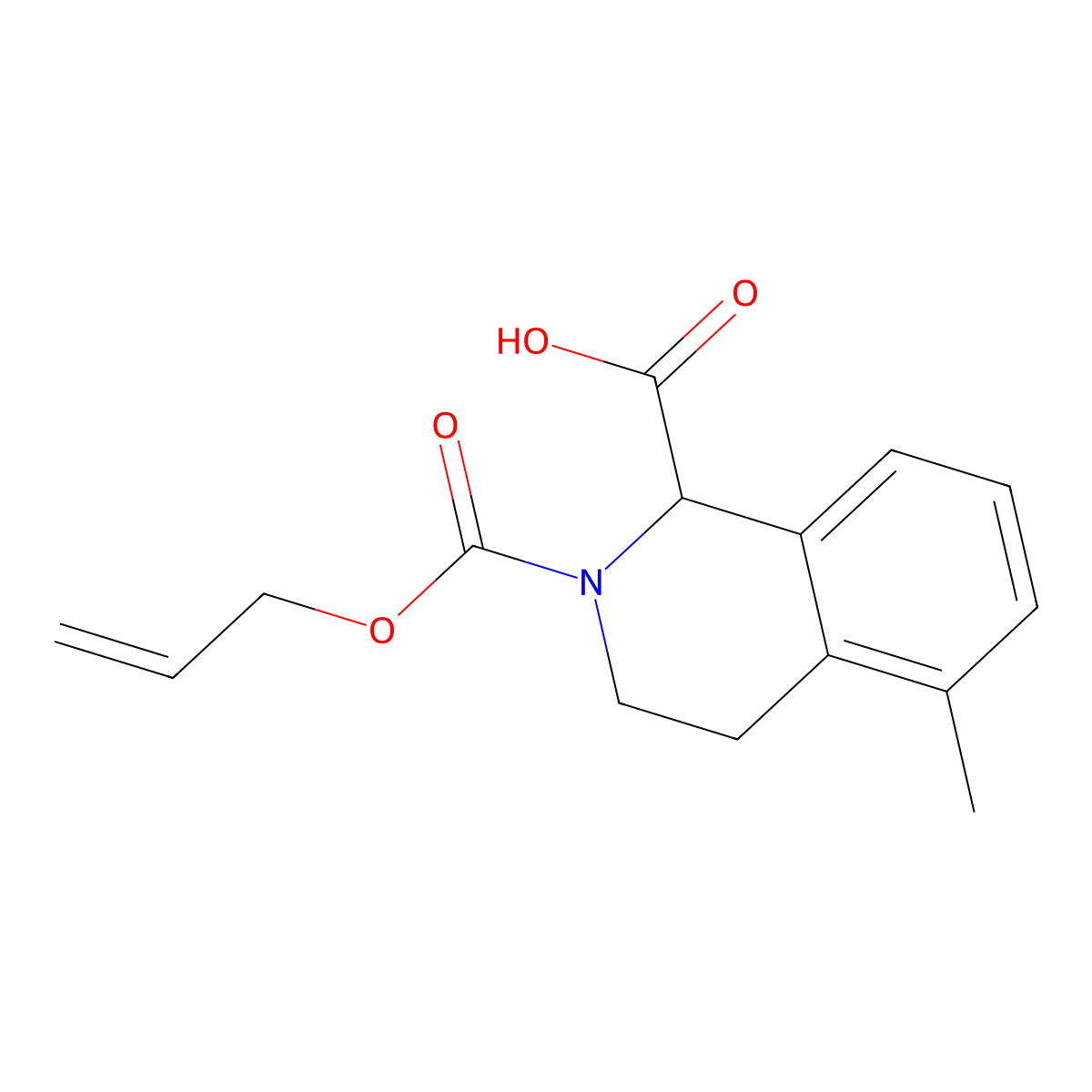 5-Methyl-2-[(prop-2-en-1-yloxy)carbonyl]-1,2,3,4-tetrahydroisoquinoline-1-carboxylic acid molecular structure, CAS 2680648-07-9