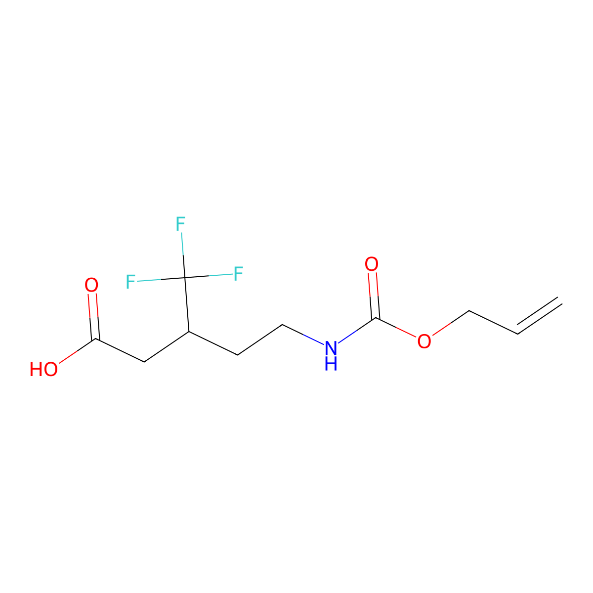 5-{[(Prop-2-en-1-yloxy)carbonyl]amino}-3-(trifluoromethyl)pentanoic acid molecular structure, CAS 2680648-09-1