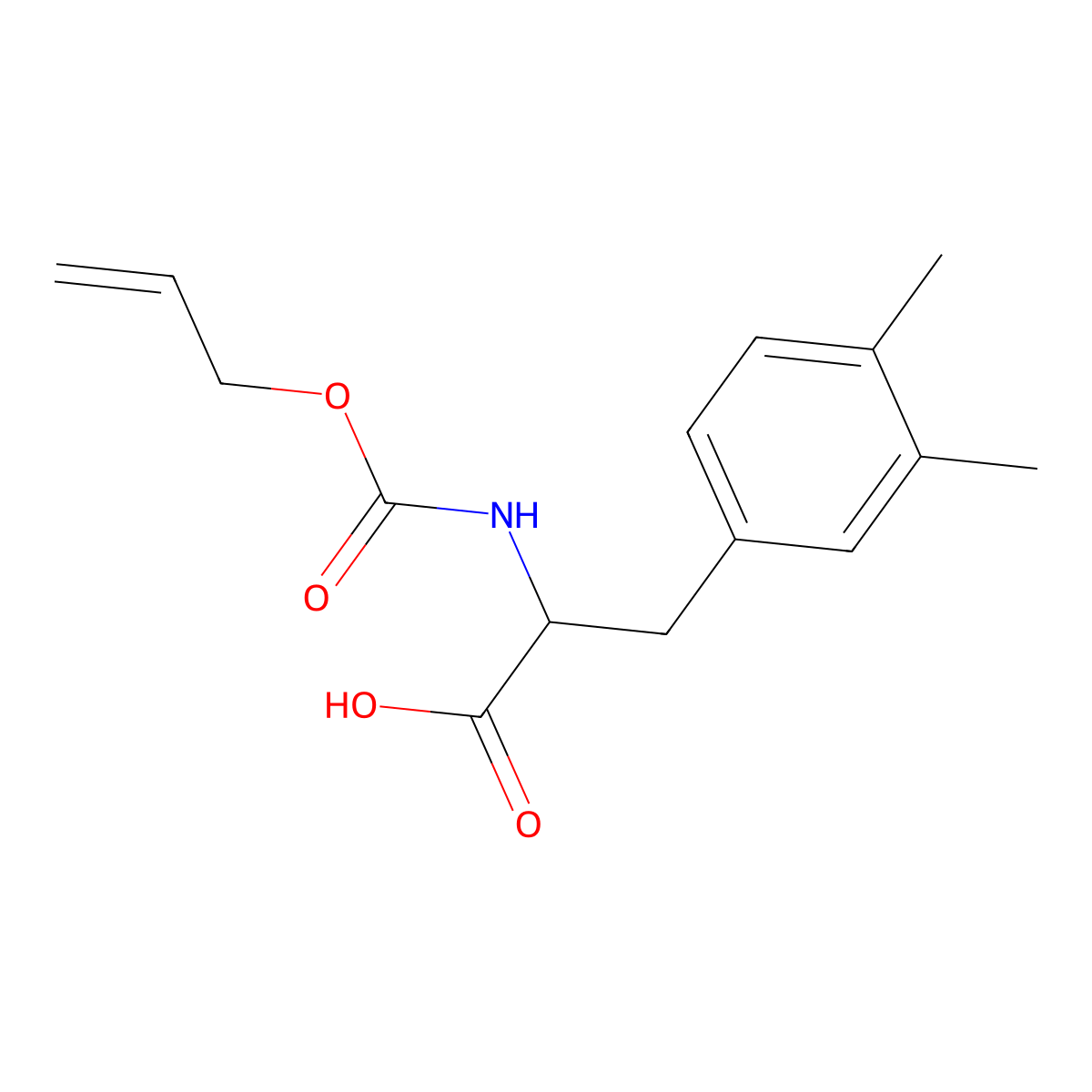 3-(3,4-Dimethylphenyl)-2-{[(prop-2-en-1-yloxy)carbonyl]amino}propanoic acid molecular structure, CAS 2680648-13-7