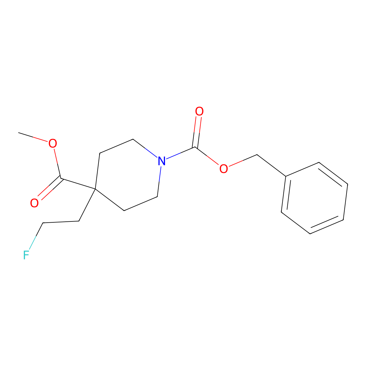 1-Benzyl 4-methyl 4-(2-fluoroethyl)piperidine-1,4-dicarboxylate molecular structure, CAS 2680648-22-8