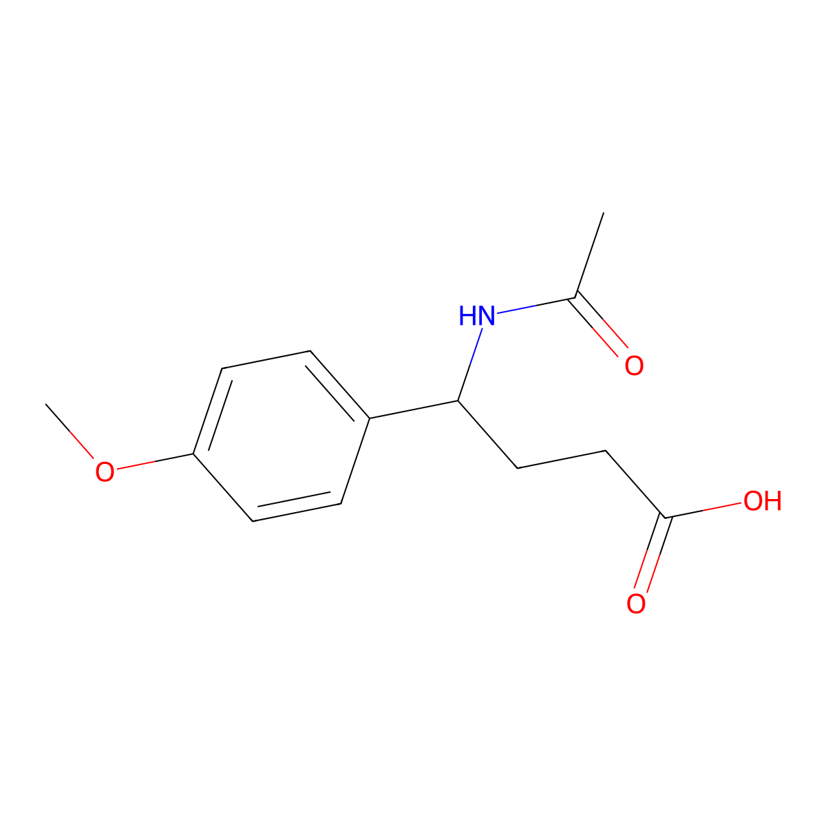 4-Acetamido-4-(4-methoxyphenyl)butanoic acid molecular structure, CAS 2680648-25-1