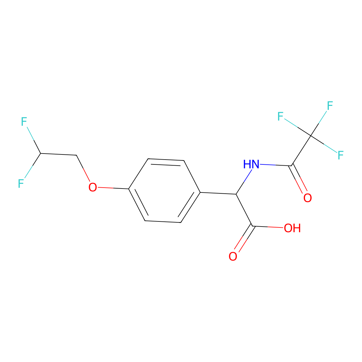 2-[4-(2,2-Difluoroethoxy)phenyl]-2-(2,2,2-trifluoroacetamido)acetic acid molecular structure, CAS 2680648-26-2