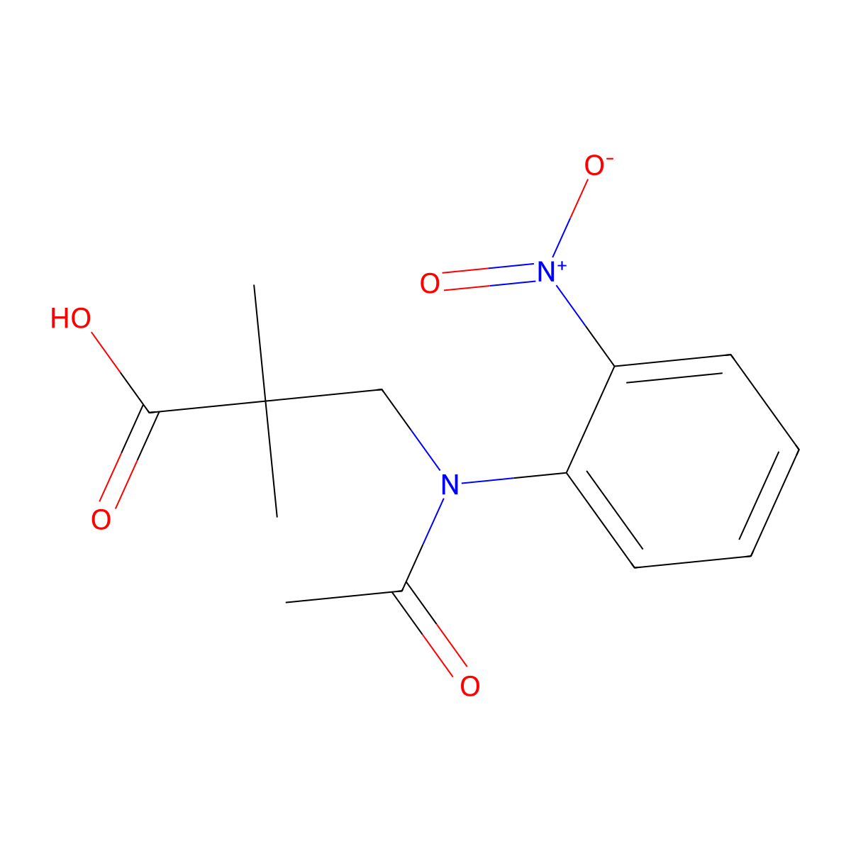 2,2-dimethyl-3-[N-(2-nitrophenyl)acetamido]propanoic acid molecular structure, CAS 2680648-28-4