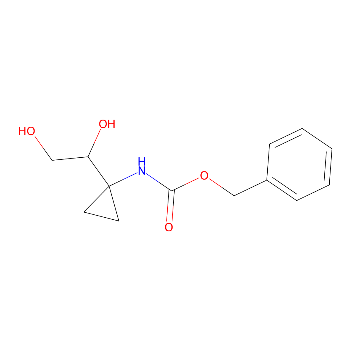 benzyl N-[1-(1,2-dihydroxyethyl)cyclopropyl]carbamate molecular structure, CAS 2680648-35-3