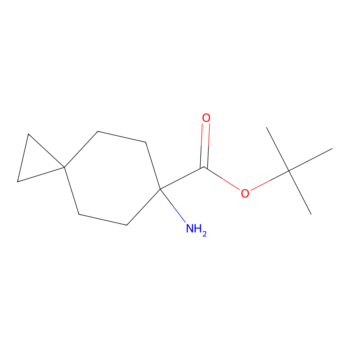 Tert-butyl 6-aminospiro[2.5]octane-6-carboxylate molecular structure, CAS 2680648-36-4