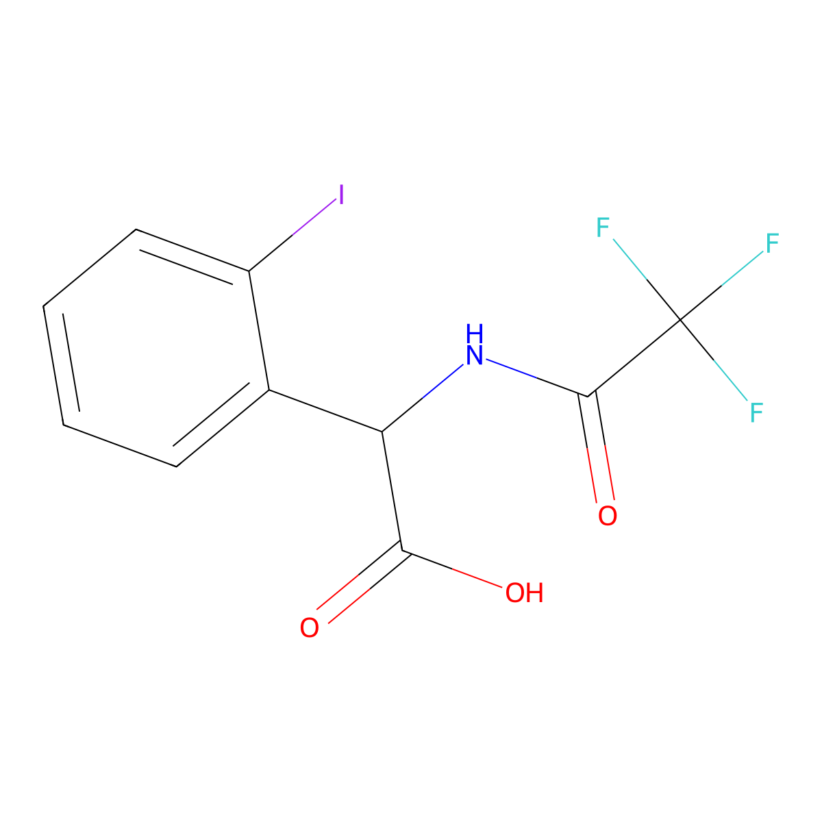 2-(2-Iodophenyl)-2-(2,2,2-trifluoroacetamido)acetic acid molecular structure, CAS 2680648-40-0