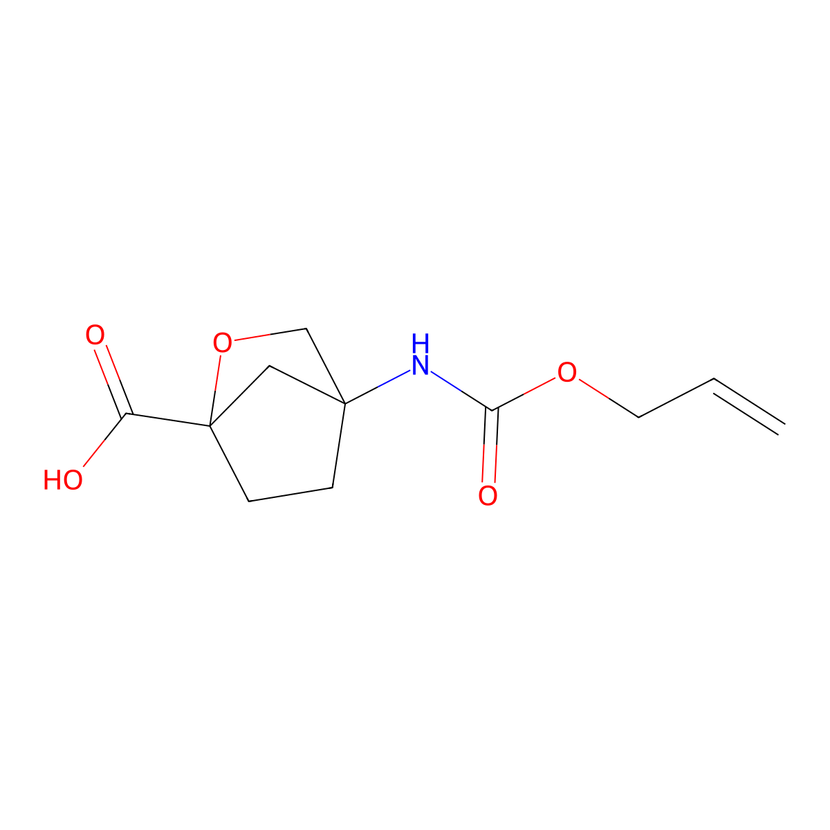 4-{[(Prop-2-en-1-yloxy)carbonyl]amino}-2-oxabicyclo[2.2.1]heptane-1-carboxylic acid molecular structure, CAS 2680648-42-2