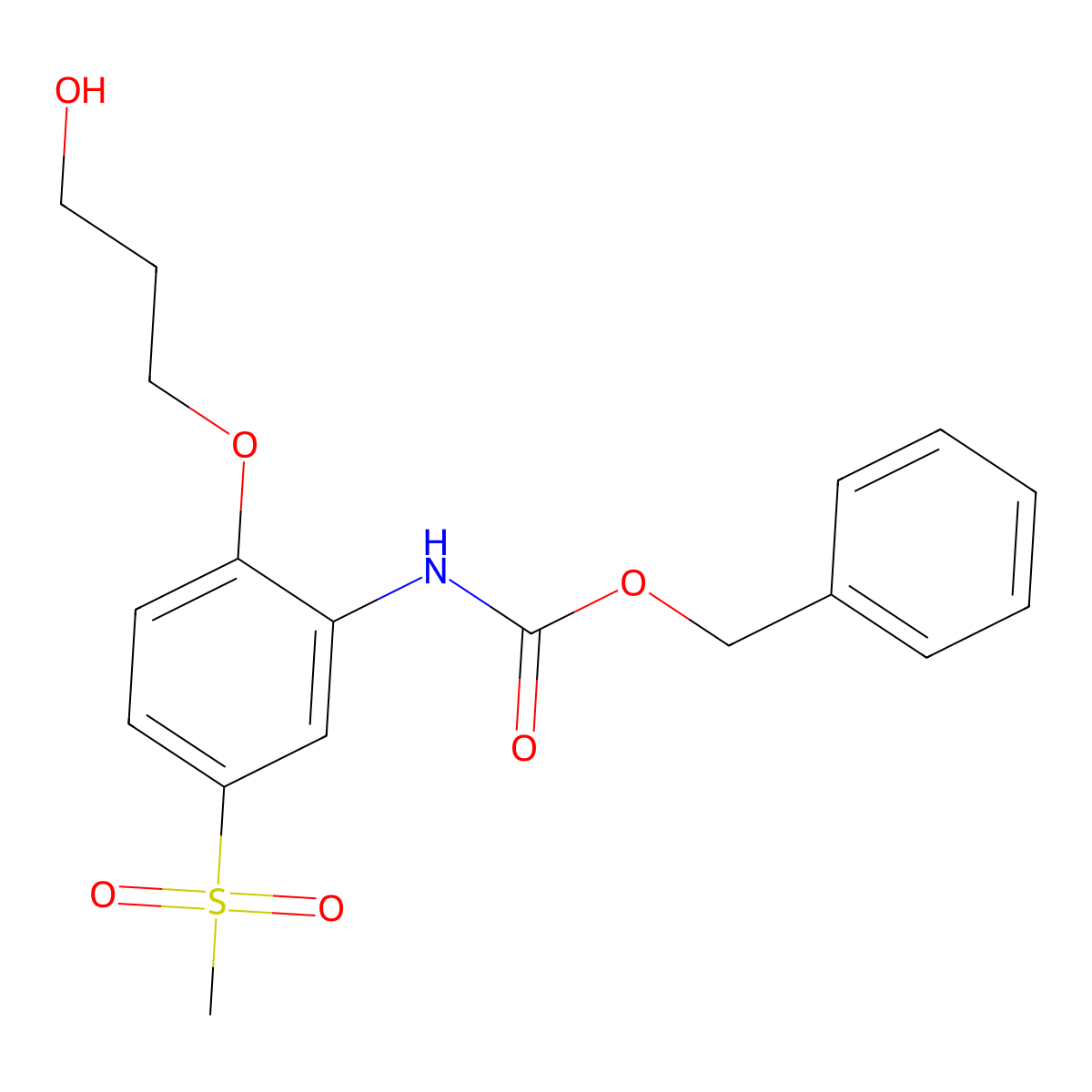 benzyl N-[2-(3-hydroxypropoxy)-5-methanesulfonylphenyl]carbamate molecular structure, CAS 2680648-44-4
