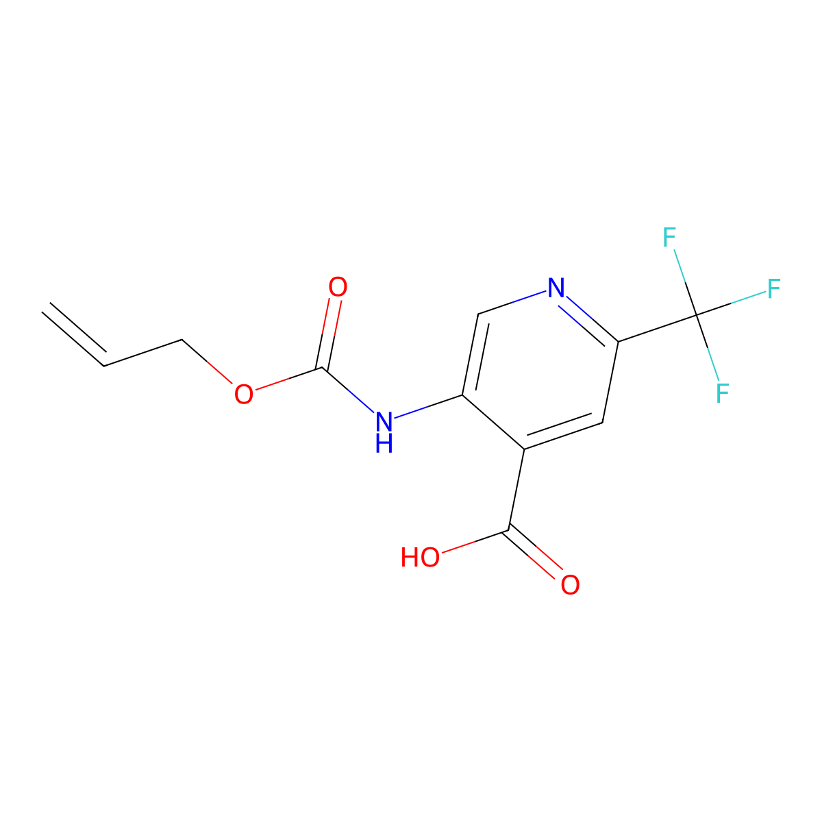 5-{[(Prop-2-en-1-yloxy)carbonyl]amino}-2-(trifluoromethyl)pyridine-4-carboxylic acid molecular structure, CAS 2680648-45-5