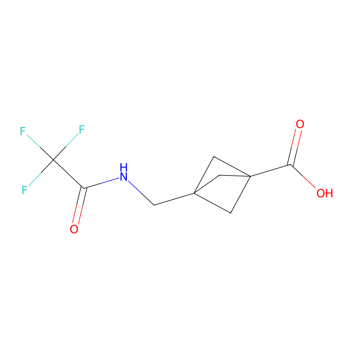 3-[(Trifluoroacetamido)methyl]bicyclo[1.1.1]pentane-1-carboxylic acid molecular structure, CAS 2680648-48-8