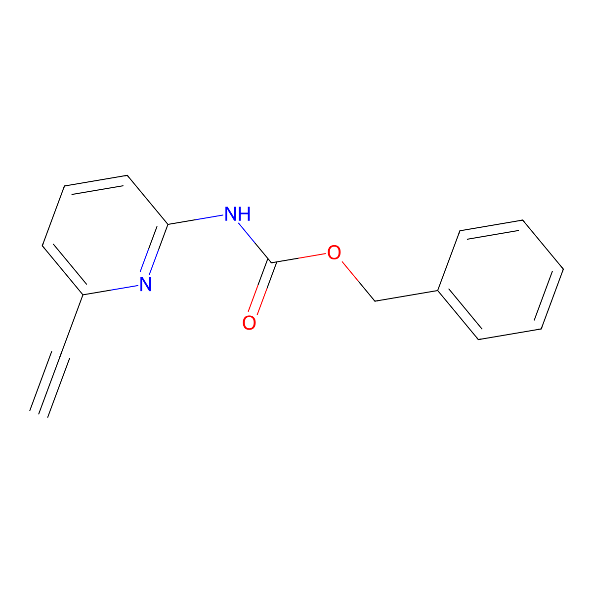 benzyl N-(6-ethynylpyridin-2-yl)carbamate molecular structure, CAS 2680648-55-7