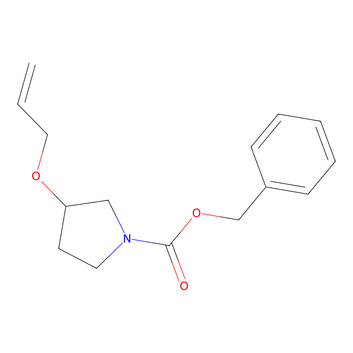 Benzyl 3-(prop-2-en-1-yloxy)pyrrolidine-1-carboxylate molecular structure, CAS 2680648-64-8