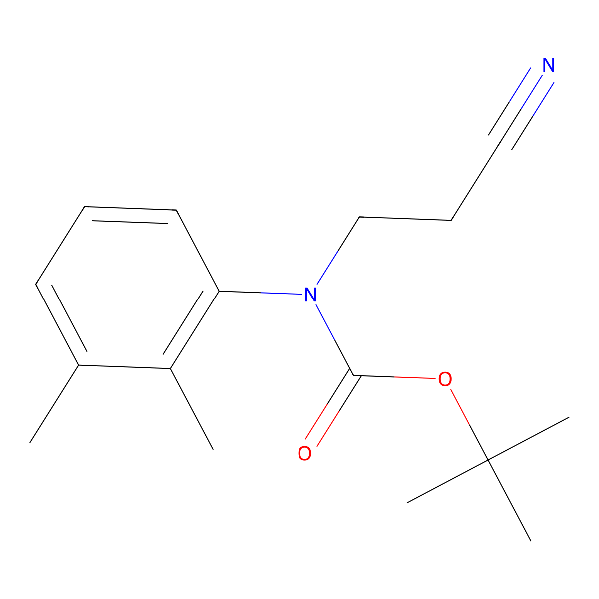tert-butyl N-(2-cyanoethyl)-N-(2,3-dimethylphenyl)carbamate molecular structure, CAS 2680648-70-6