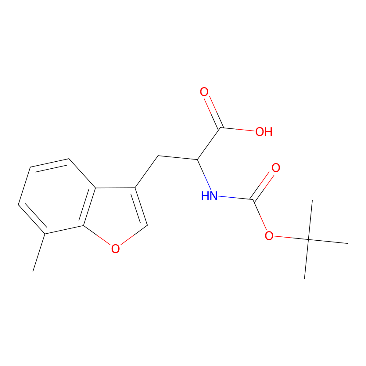 2-{[(Tert-butoxy)carbonyl]amino}-3-(7-methyl-1-benzofuran-3-yl)propanoic acid molecular structure, CAS 2680648-71-7