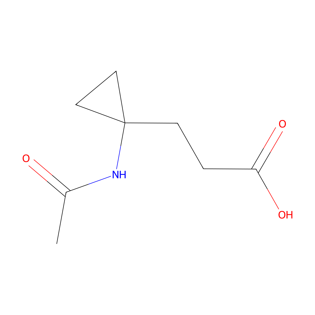 3-(1-Acetamidocyclopropyl)propanoic acid molecular structure, CAS 2680648-73-9