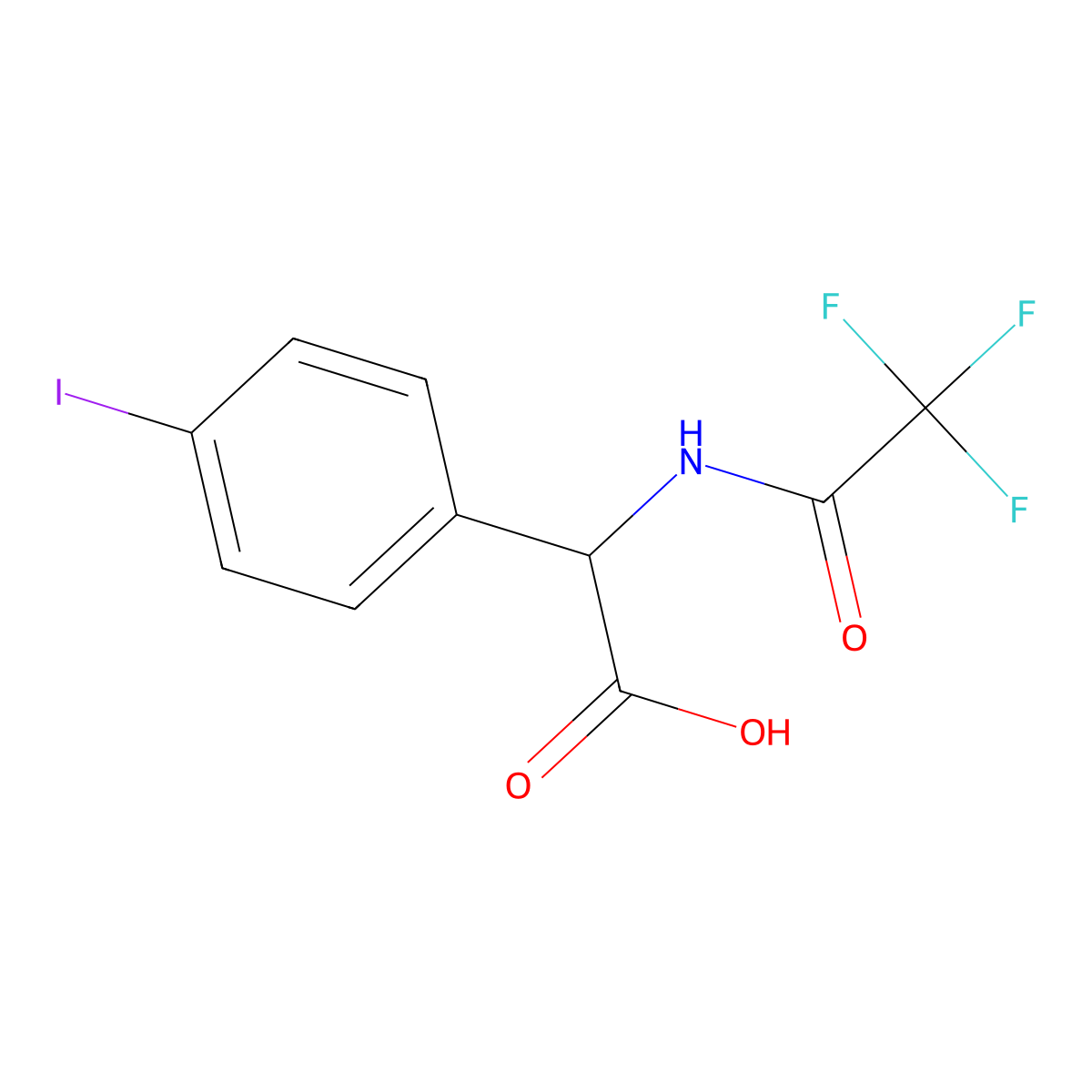 2-(4-Iodophenyl)-2-(2,2,2-trifluoroacetamido)acetic acid molecular structure, CAS 2680648-76-2