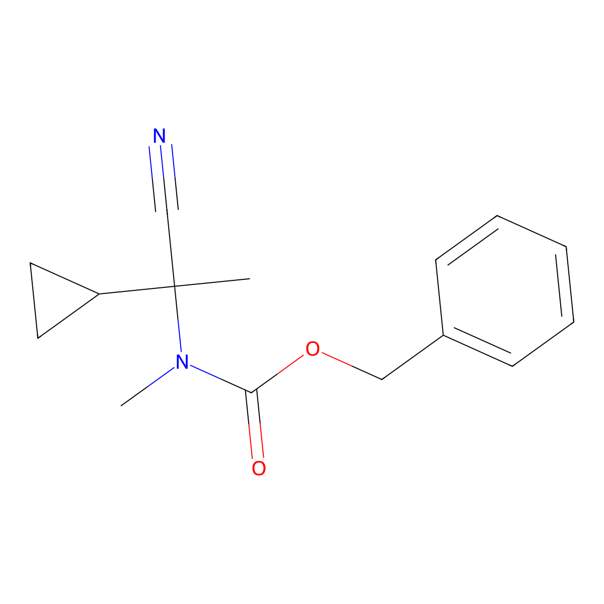 benzyl N-(1-cyano-1-cyclopropylethyl)-N-methylcarbamate molecular structure, CAS 2680648-77-3